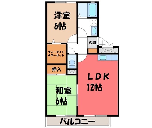 宇都宮駅東口駅 徒歩19分 3階の物件間取画像